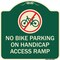 Signmission No Bike Parking on Handicap Access Ramp Heavy-Gauge Aluminum Sign, 18" x 18", G-1818-23855 A-DES-G-1818-23855 - alternate 1
